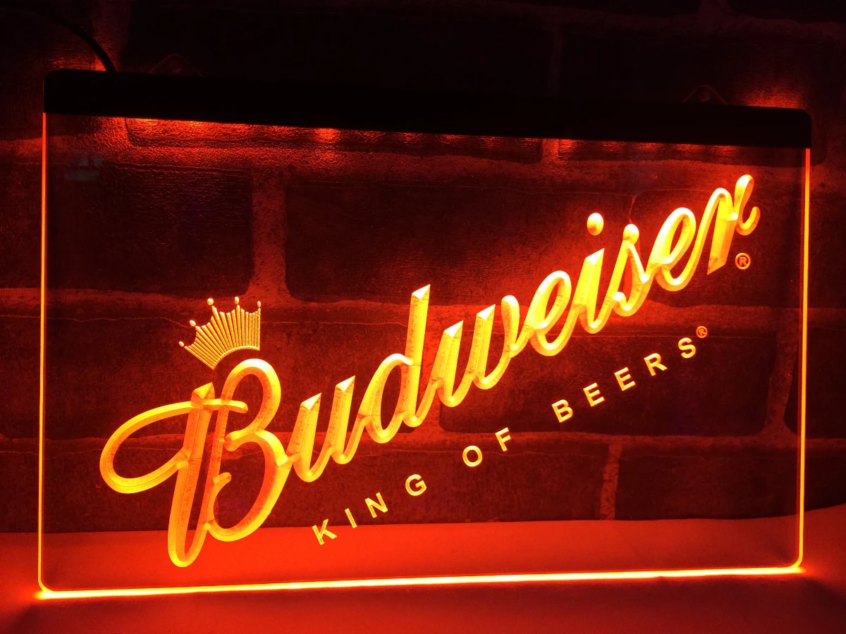LA002 Budweiser пивной бар паб клуб светодиодный светодиодная неоновая светосветильник
