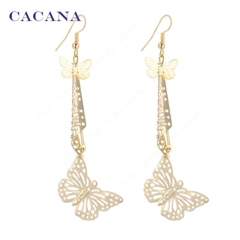 CACANA Dangle Long Earrings For Women Butterfly Run After One Bijouterie Hot Sale No.A239 A240