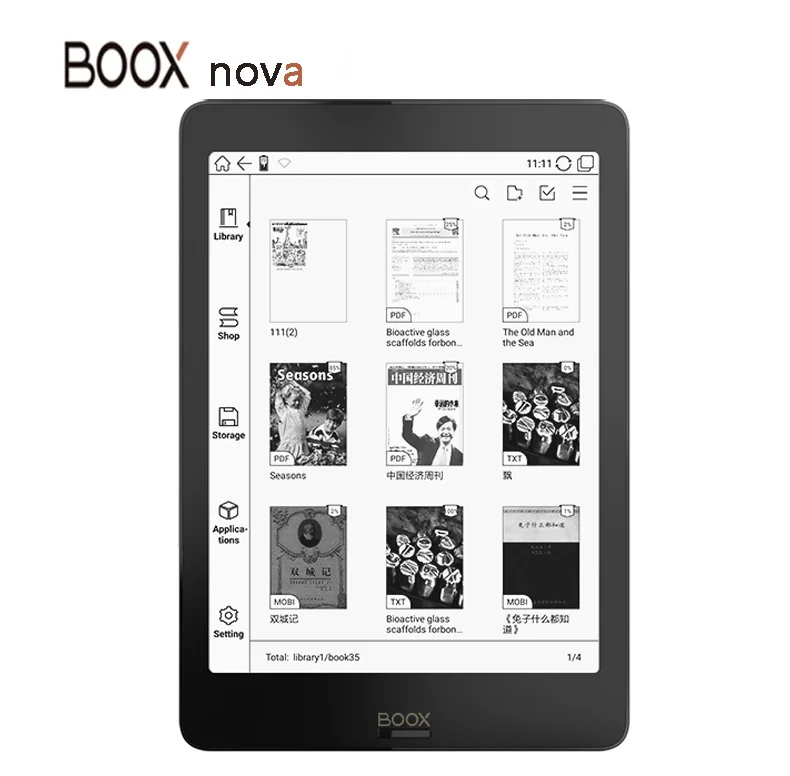 ONYX BOOX NOVA eBook Reader 7,8 дюймов UItra HD Carta экран e-ink eReader 4 ядра Android 6,0 2g/32g передний светильник wifi электронная книга