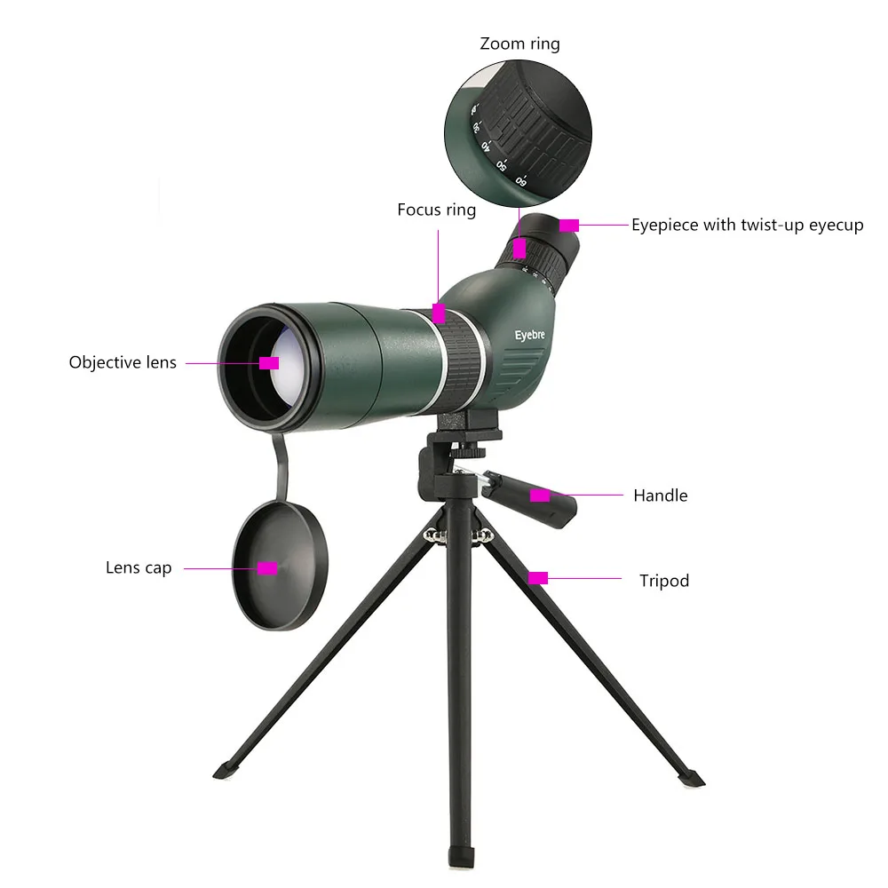 Охотничий телескоп Eyebre 20 60x60 прямой/угловой точечный труба со штативом