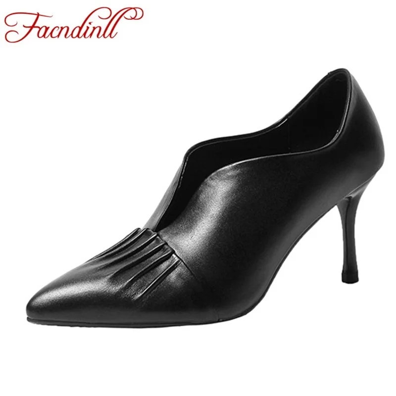 

FACNDINLL 2019 new spring autumn women pumps shoes sexy high thin heels pointed toe ladies dress party office shoes woman pumps