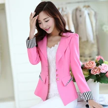 2018 Female Striped Blazer Coat Feminino Plus Size Formal Jacket Women’s White Blaser Rose Female Blue Women Suit Office Ladies