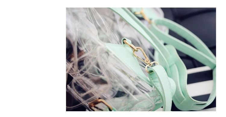 Bolsa de Ombro Rosa para a Menina Swyivy Senhora Moda Mochila Transparente Verão 2020 Novas Mulheres Geléia Plástico Viagem Bolsa Pvc 24 Bolsas e Malas