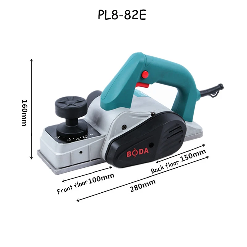 Электрический строгальный станок 82 мм Ширина строгания Бытовой ручной работы столярные небольшие деревянные строгальные машины деревообрабатывающий строгальный станок - Цвет: PL8-82E