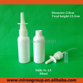 

Free Shipping 100pcs/lot 30ml white plastic nasal spray bottles, 30ml nasal spray pump bottle, 1oz Plastic nasal spray bottles