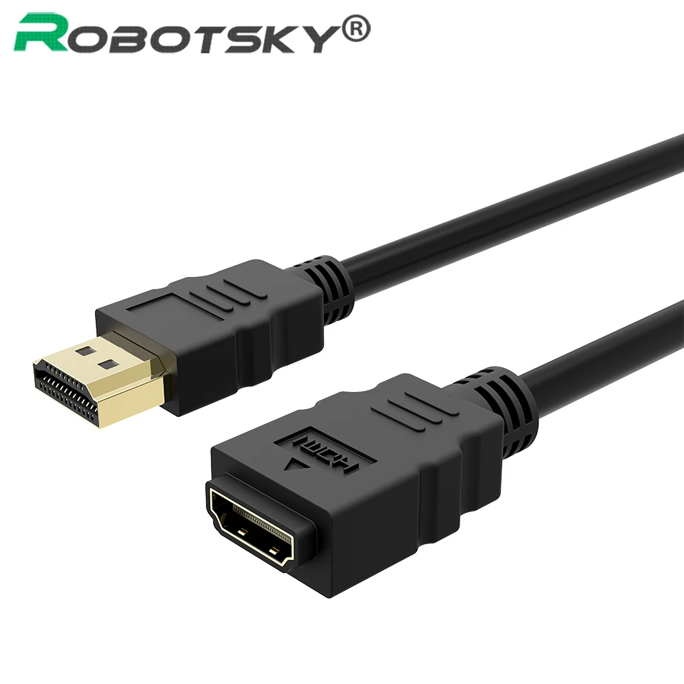 Robotsky 0,5 м HDMI Мужской к HDMI Женский удлинитель 1080 P 4 K 3D 1,4 V HDMI кабель для HD ТВ ЖК-дисплея ноутбука PS3 Проектор DVD Xbox