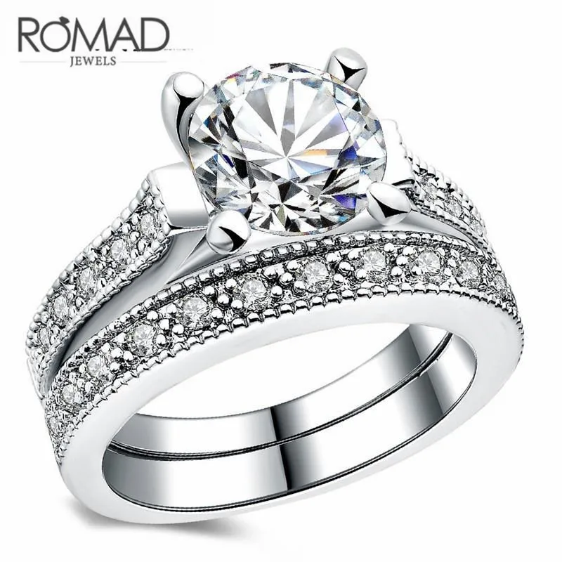 wedding ring set silver