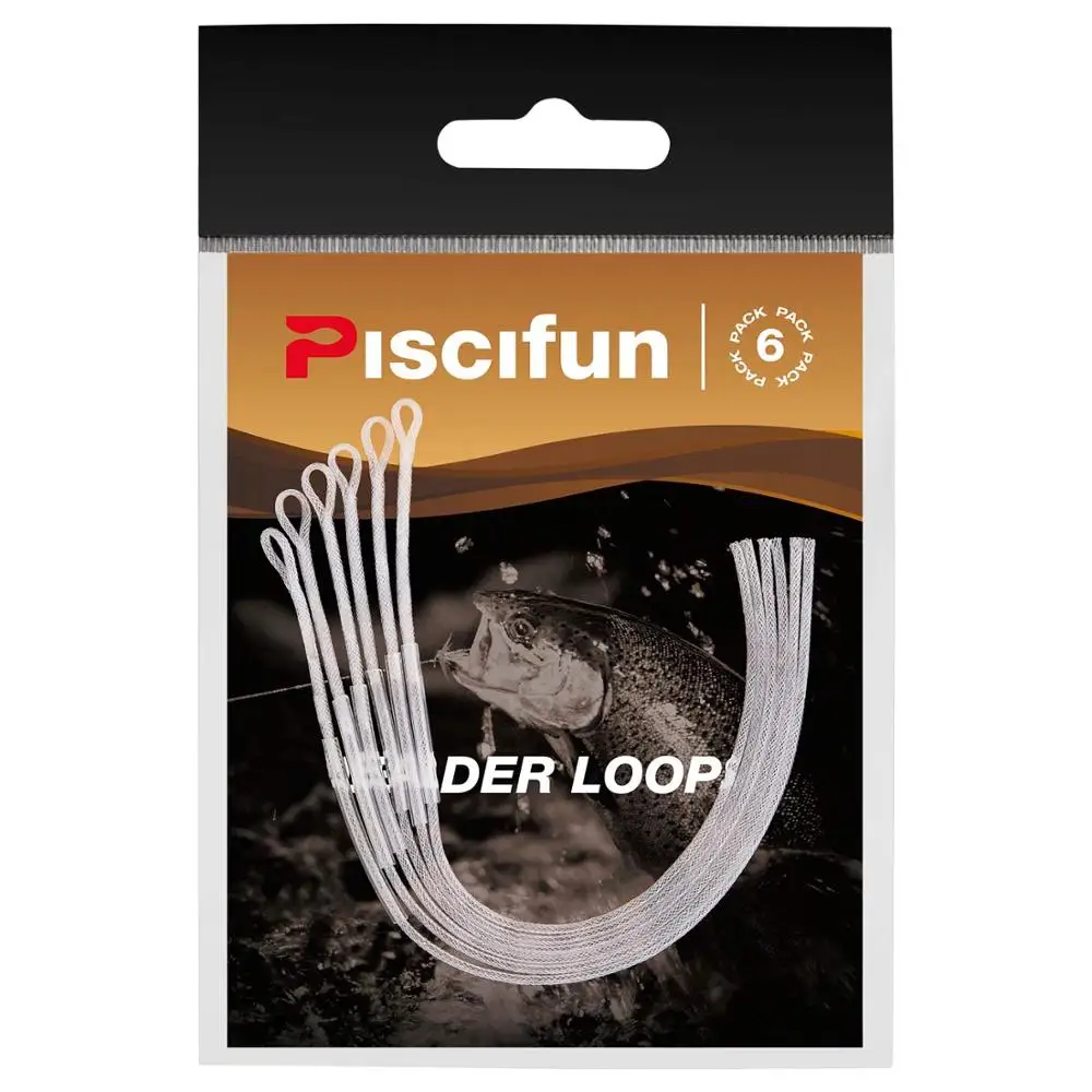 Piscifun Fly Loop 6 шт. Плетеный лидер петля разъемы для fly line 20lb прозрачный и желтый Fly Рыболовная петля - Цвет: Clear