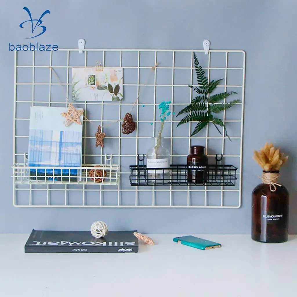 Mesh Wall Metal Wire Basket Wire Storage Shelf Rack Home Decor 30x10x5cm / 40x10x5cm
