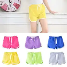 Повседневное детские шорты Лосины ярких цветов Одежда для девочек и мальчиков шорты жаркое лето детские пляжные штаны, шорты брюки