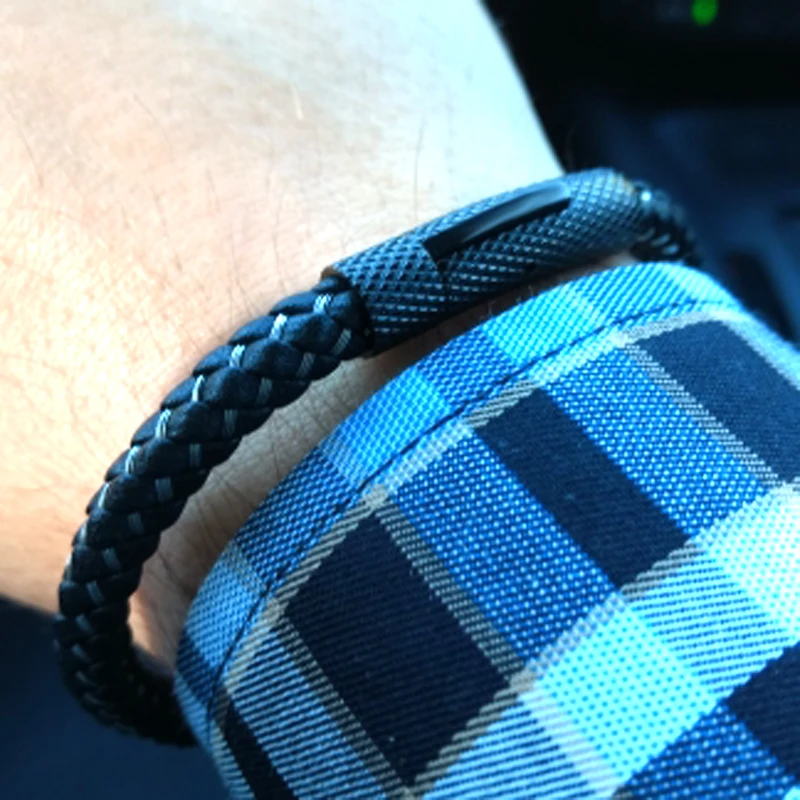 Мужской браслет Mcllroy кожаный на запястье из титановой стали|wrap bracelet|leather braceletcharm