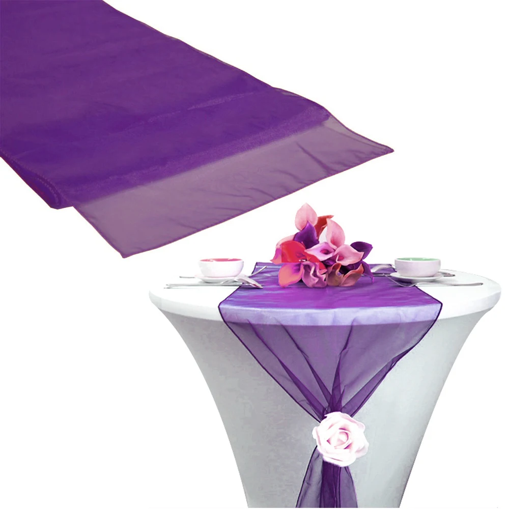 Organza Table Runner Purple color 12"x108" Sheer Wedding Party