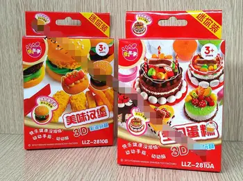 

Popin Cook Rubber mud Toys.130g Birthday cakes hamburger style happy kitchen snacks making ramen d10