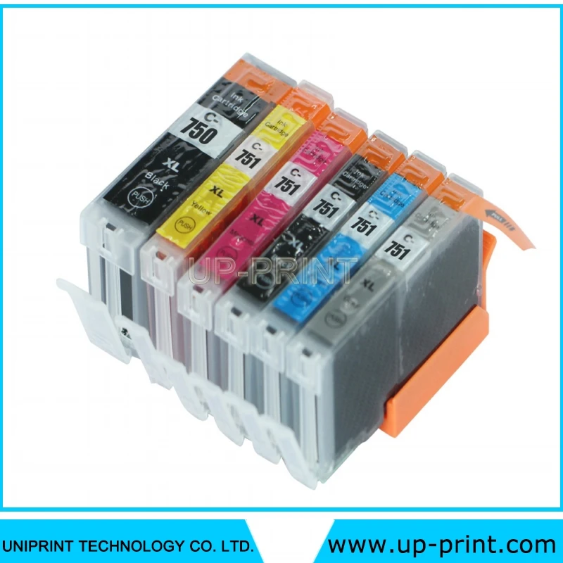 До 12 шт./2 комплекта чернильный картридж PGI750 CLI751 для Canon IP7270 MG5470 MG5570 MG6470 MX727 MX927 MG6370