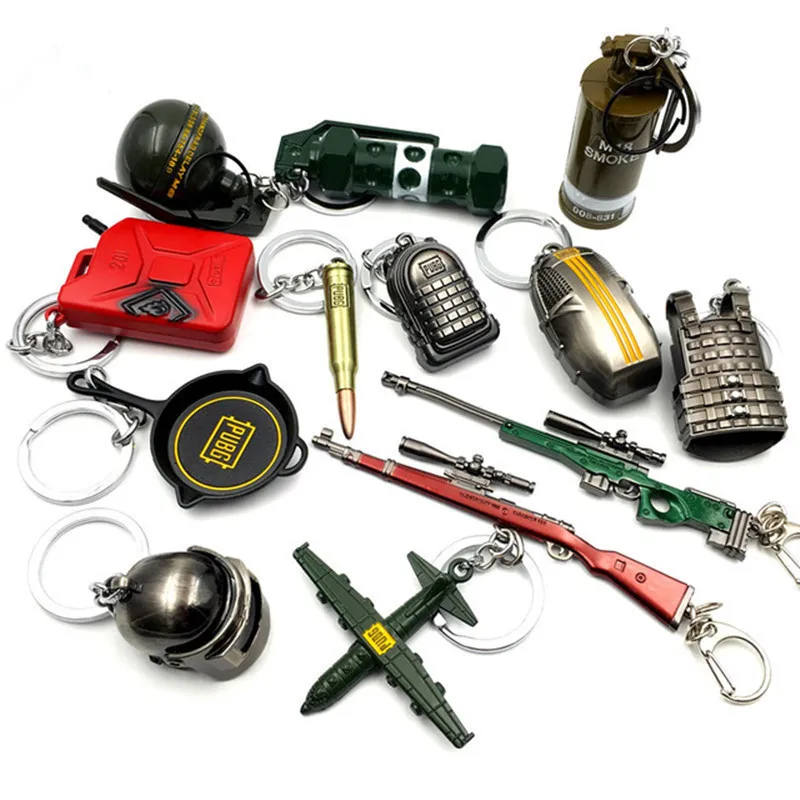 

2019 Hot Game 39 Styles PUBG CS GO Weapon Keychains AK47 Gun Model 98K Sniper Rifle Key Chain Ring for Men Gifts Souvenirs 12CM