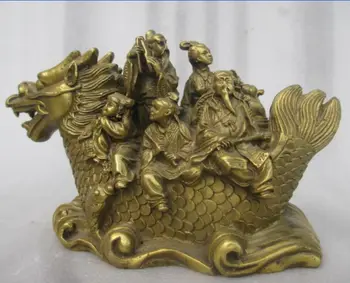 

6.3 inch / China's ancient bronze dragons.The eight immortals figurines