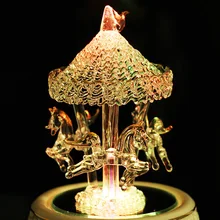 Laxury, цветной светильник, стеклянная карусель, музыкальная коробка, QJX1006, мелодия, Canon, любовь, подарок для женщин, фестиваль, подарок на год или день рождения