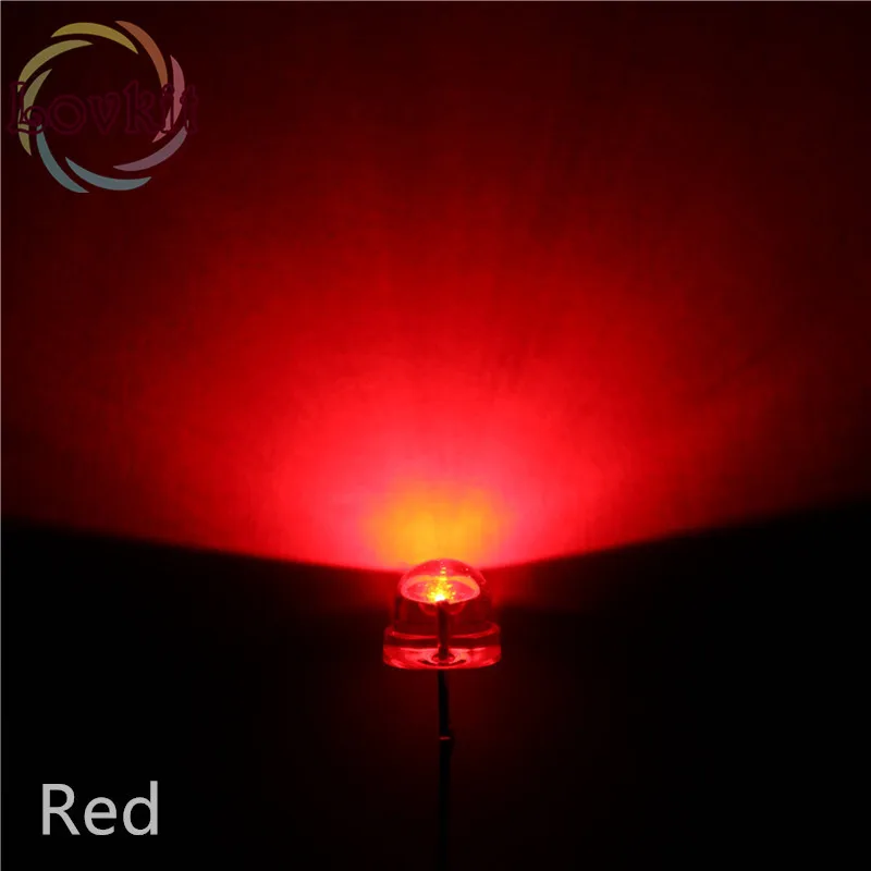 100 шт./лот 9 Цвета дополнительно 4.8 мм прозрачный Соломенная Шляпа LED Диоды электронных компонентов оптом и в розницу - Испускаемый цвет: Red