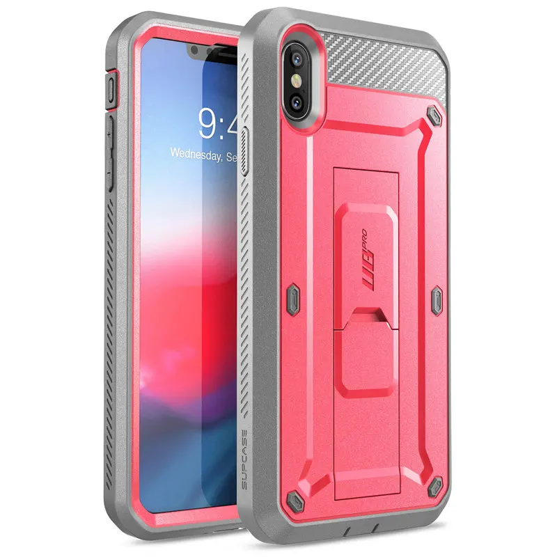 Pink SUP чехол для iPhone Xs Max чехол 6,5 дюймов UB Pro полный корпус прочная кобура Чехол со встроенной защитой экрана и подставкой - Цвет: Pink