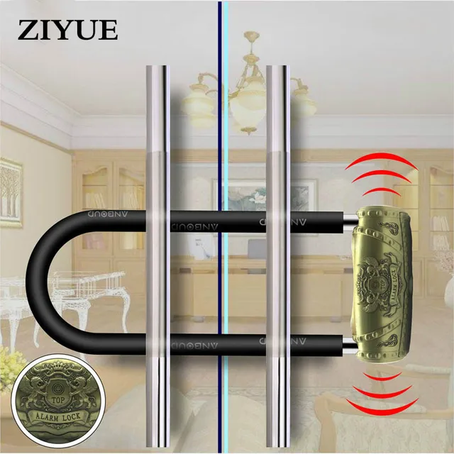Free Shipping Glass Door Two Door Handle, Alarm Lock, Extended U ... Free Shipping Glass Door Two Door Handle, Alarm Lock, Extended U ...