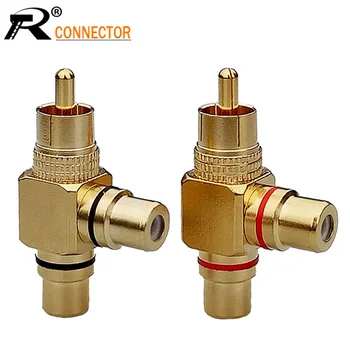 

100pcs/lot High Quality Gold Plated RCA Male to 2 Female RCA Splitter Adapter AV Video Audio T Plug RCA 3 way Plug R Connector