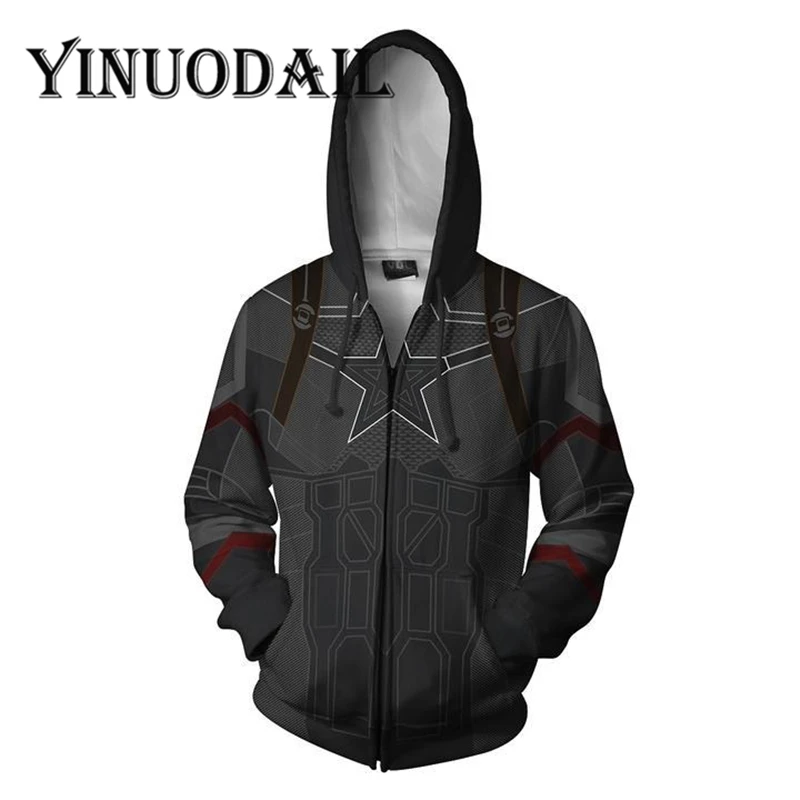 

Fans Made Sweatshirt Avengers: Infinity War Hoodies - Captain America Zip Up Hoodie