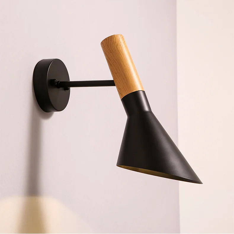 

LOFT Modern Wall Lights Creative Wooden Wall lamp Sconce E27 Bathroom Lighting wall Light Black / White Bedside Lamp ZBD0065
