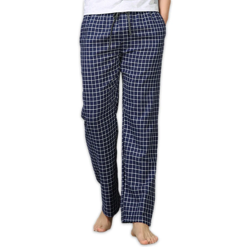 Online Verano 100% pantalones de pijama de algodón para hombre Pantalones para dormir simples pijamas para hombre Pantalones de pijama de talla grande
