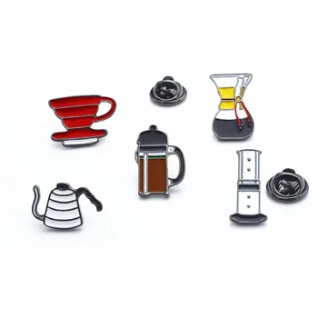 

Ecocoffee Barista Coffee Brooch French Press Accessories V60 Coffee Kettle Fuuny Creative Gifts for coffee fancier