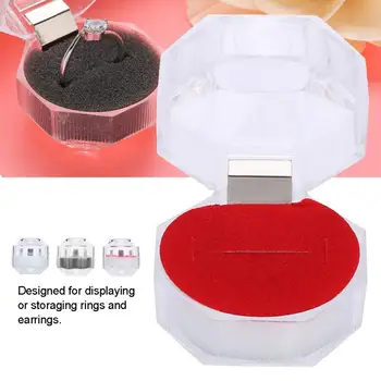 

10pcs/lot Hot Sale Jewelry Package Ring Earring Box Acrylic Transparent Wedding Jewelry Packaging Black White Red Jewelry Box