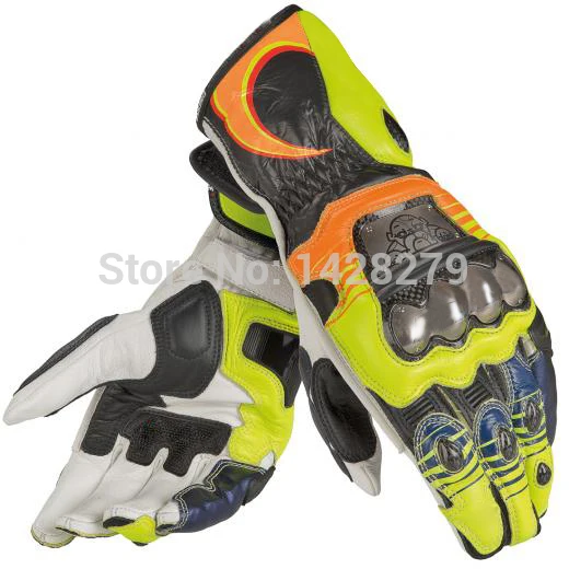 Amarillo 46 guantes para montar en motocicleta MOTO GP guantes de carreras de cuero para hombre