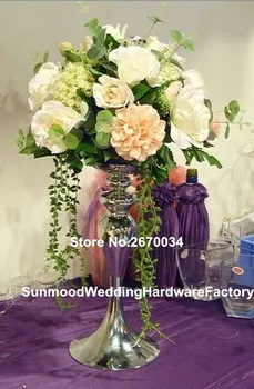 

new mental lotus flower stand for wedding centerpieces