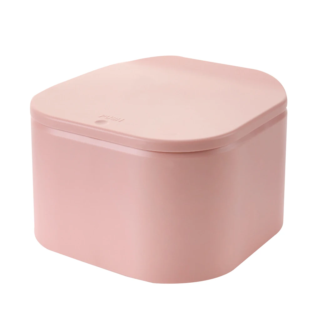 Desktop Mini Trash Can Press-on Waste Garbage Basket for Office Table@LS - Цвет: pink