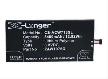 

Cameron Sino 3400mAh battery for ACER A1-713 A1-713HD Iconia Tab 7 Aprilia ZAW1975Q ZAW1975Q 1/ICP3/61/127
