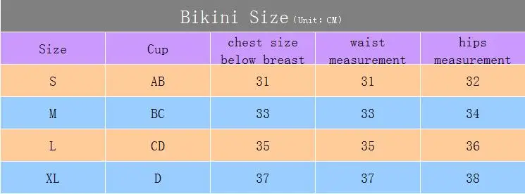 bikini size