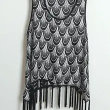 Новые летние Для женщин кисточкой О-образным вырезом шифоновый жилет с рисунком Для женщин без рукавов футболки женские топы