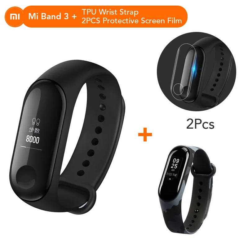 Xiaomi mi-браслет 3 Xio mi пульсометр Bluetooth 4,2 умный спортивный браслет OLED mi band 3 Smartband разноцветные ремни - Цвет: Add NO.12 Strap