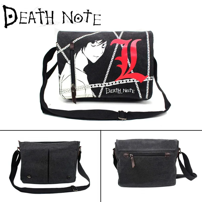 

Death Note Anime Messenger School Bag Shoulder Bag Cross Body Anime Cosplay Boys Girls Gifts Canvas