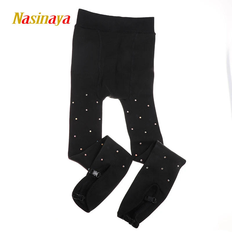 Pantyhose Patinaje Figure Skating Women's Competition Training Artistic Gymnastics Warm Dance Beige Black Color