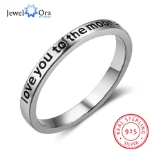 I Love You To The Moon and Back 925 anillos de plata esterlina para mujer, joyería, anillos de compromiso, regalo (JewelOra RI102759)