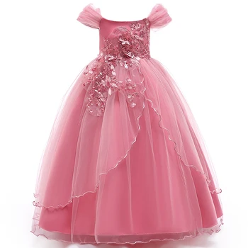 

2018 Girls Dress Wedding Bridesmaid Princess Costume Dress Long Party Kids Dresses For Girls Children Clothing 6 10 12 14 Years