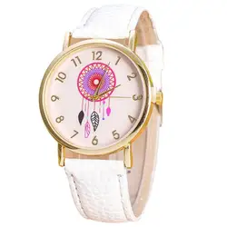 Женские Модные часы Ловец снов шаблон кожаный ремешок аналоговые кварцевые Vogue наручные часы dropshipping Бесплатная доставка #50
