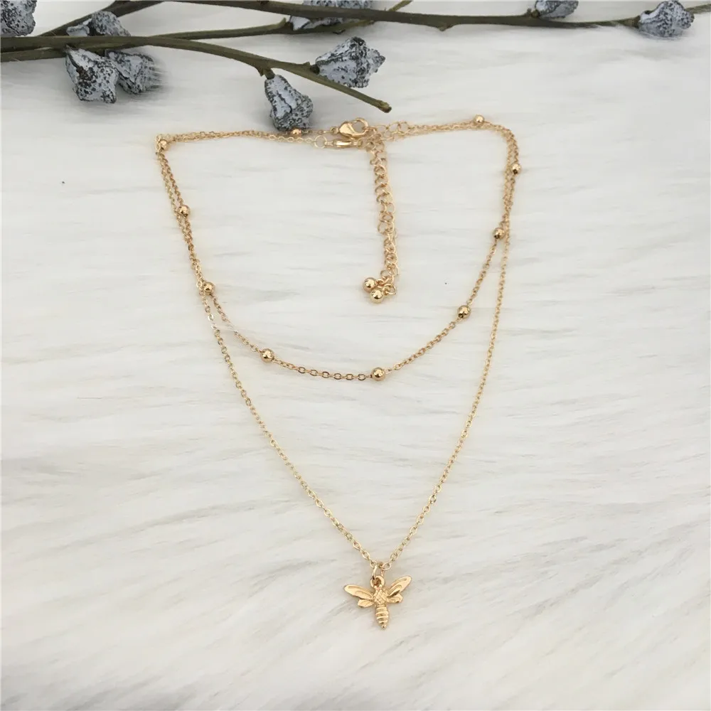 Модные украшения золотого цвета ожерелье с кулоном «пчела» для женщин и девушек
