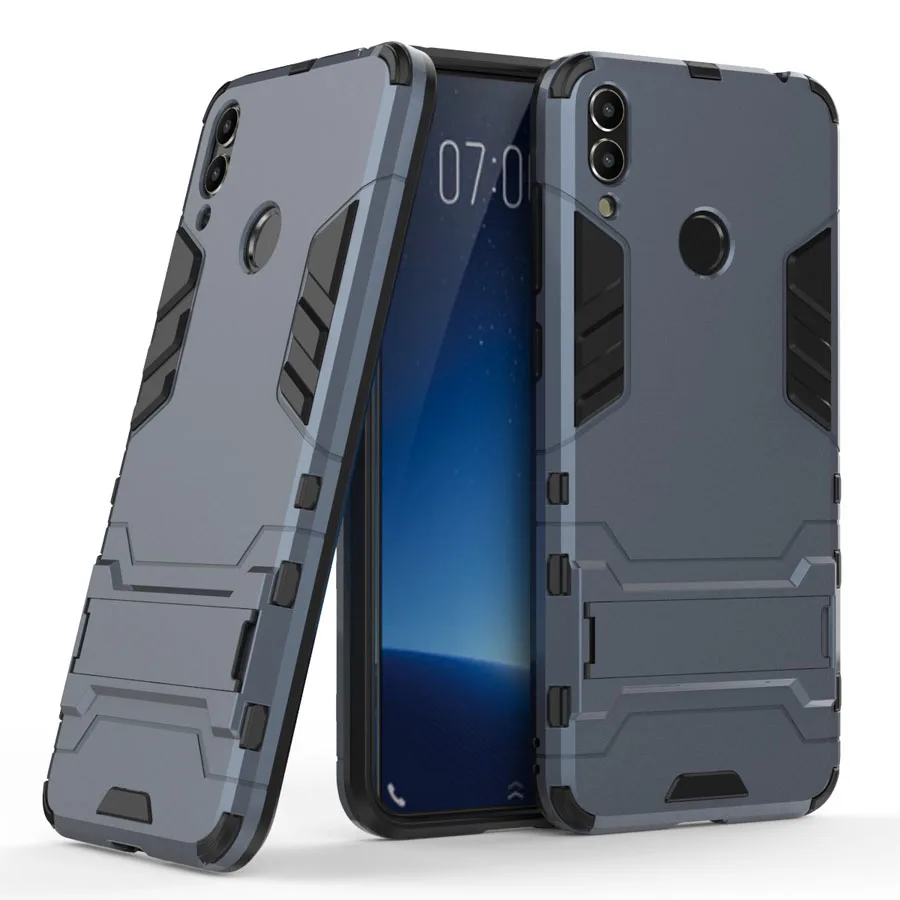 

Armor Back Cover Case for Huawei Honor 8 8X Max 8C 9 10 Lite Note 10 V10 V20 8A PC+TPU 2 in 1 Fundas Kickstand Shockproof Coque