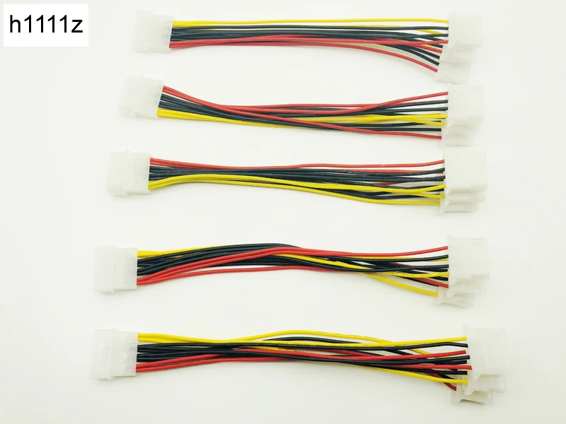 5PCS High Quality 4Pin IDE Power Cables 4Pin Molex Male to 3 Molex IDE Female Power Supply Splitter Adapter Cable for BTC Mining