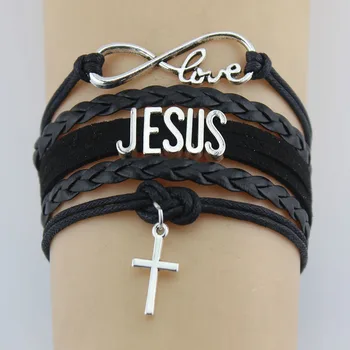 

Hand-knitted JESUS Christian Bible Cross Bracelet Braided Bracelet