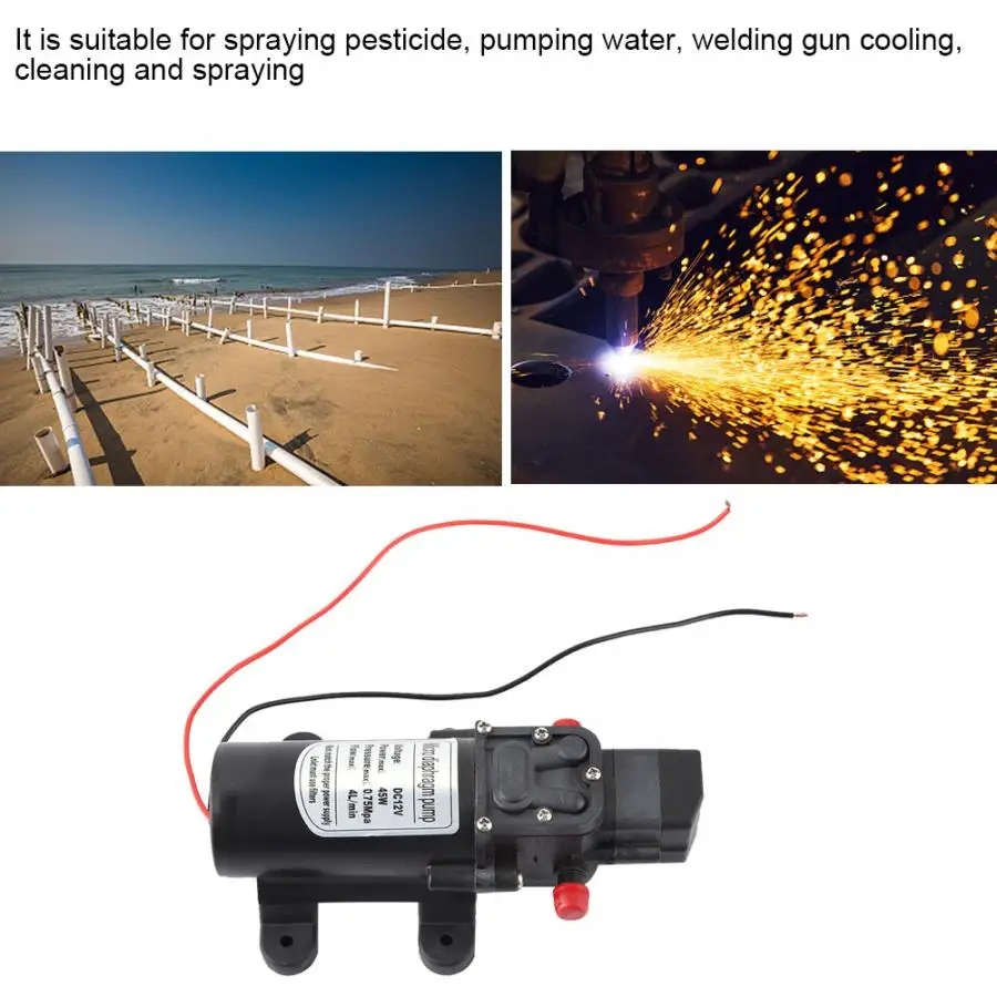 12 V 45 W микро электрический мембранный самовсасывающий водяной насос