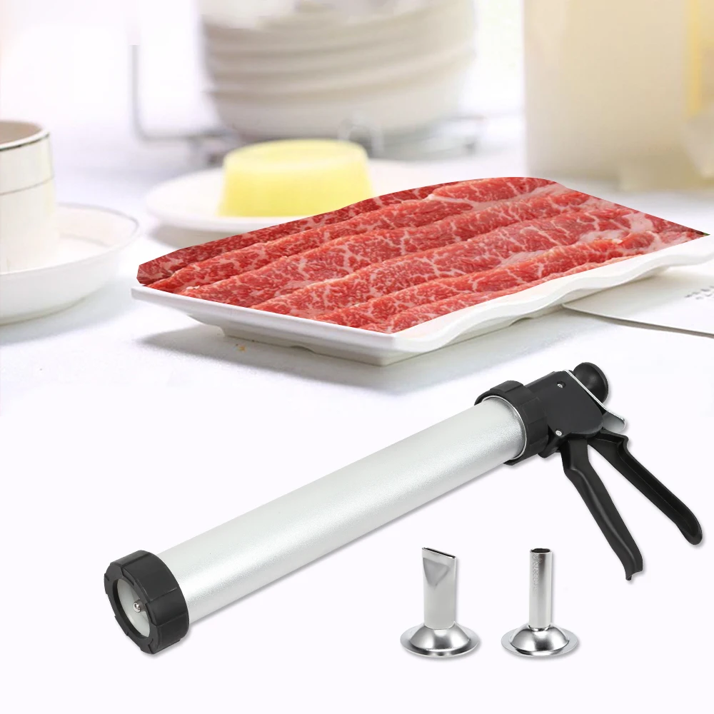Meat Snack Cannon Squeeze Gun Aluminum With Brush Loading 1 1/2 Pound ...