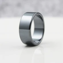 Fashion Jewelry Grade AAA Quality smooth 10mm Width Flat Hematite Rings (1 Piece) HR1009