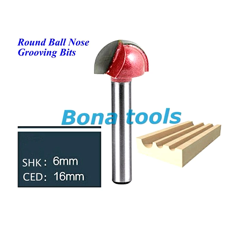 6pcs 6*16mm Round Cutters DIY Milling Bits Shank Round Bottom Nose